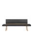 SITZBANK Echtleder Wildeiche furniert, mehrschichtige Massivholzplatte (Tischlerplatte) Eichefarben, Schwarz - Eichefarben/Beige, KONVENTIONELL, Leder/Holz (220/88/59cm) - Voglauer