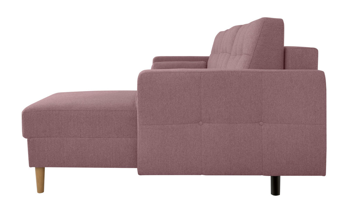 ECKSOFA in Beere  - Beere/Buchefarben, Design, Holz/Textil (223/157cm) - MID.YOU
