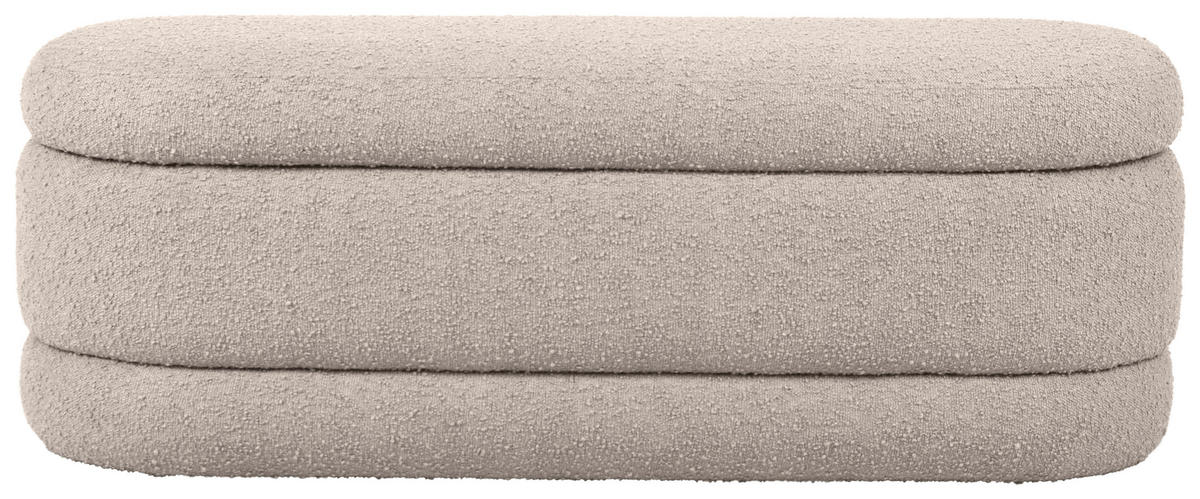 HOCKERBANK 130/48,5/47 cm Bouclé Creme Kiefer Sperrholz  - Creme, Trend, Holz/Textil (130/48,5/47cm) - Xora