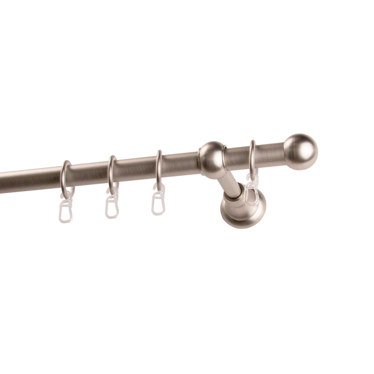 RUNDSTANGENGARNITUR  150 cm  - Nickelfarben, Basics, Metall (150cm)