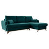 ECKSOFA Türkis Chenille  - Türkis/Naturfarben, Holz/Textil (235/157cm) - MID.YOU