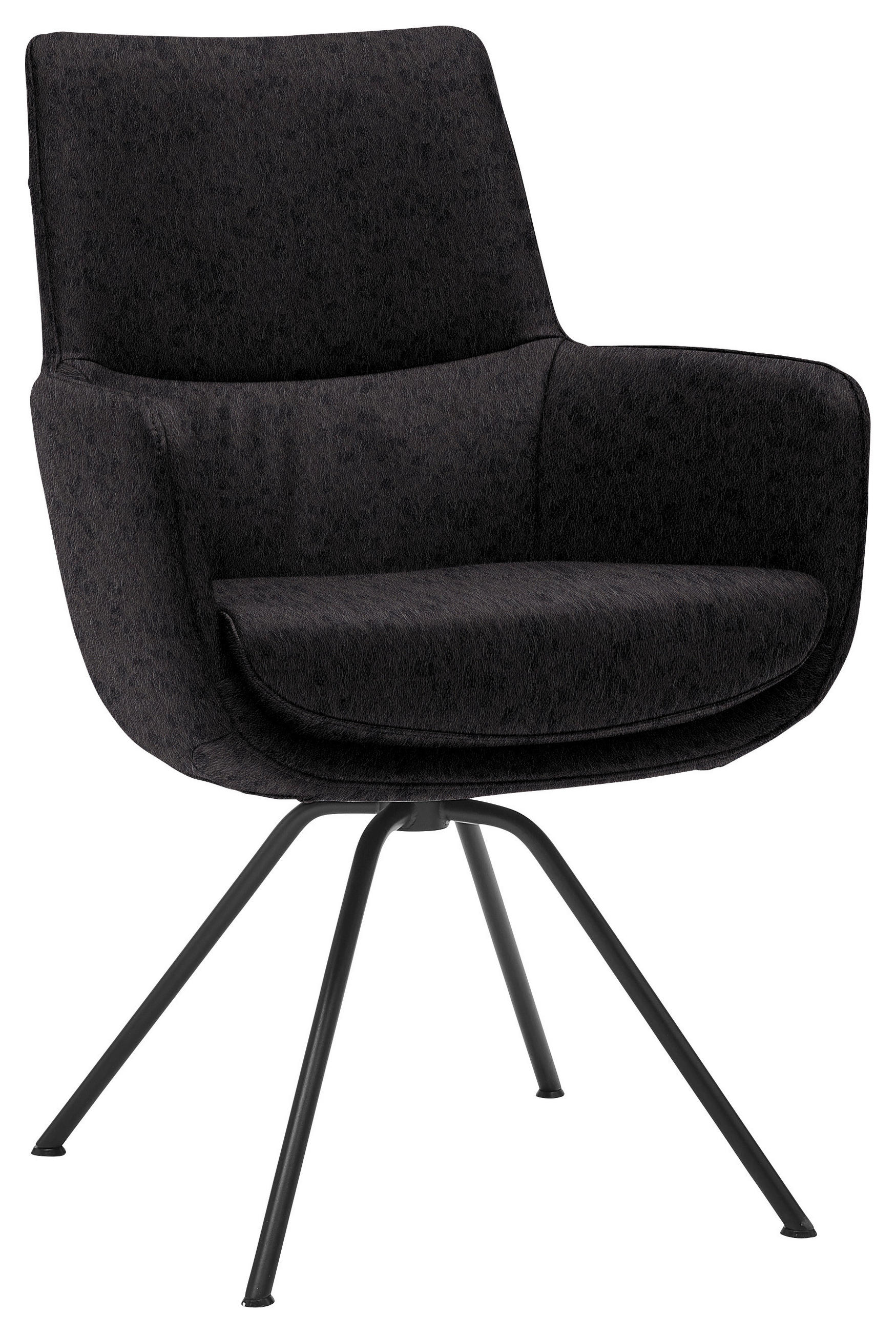 ARMLEHNSTUHL  in Stahl  - Anthrazit/Schwarz, Design, Leder/Metall (60/90/61cm) - Dieter Knoll