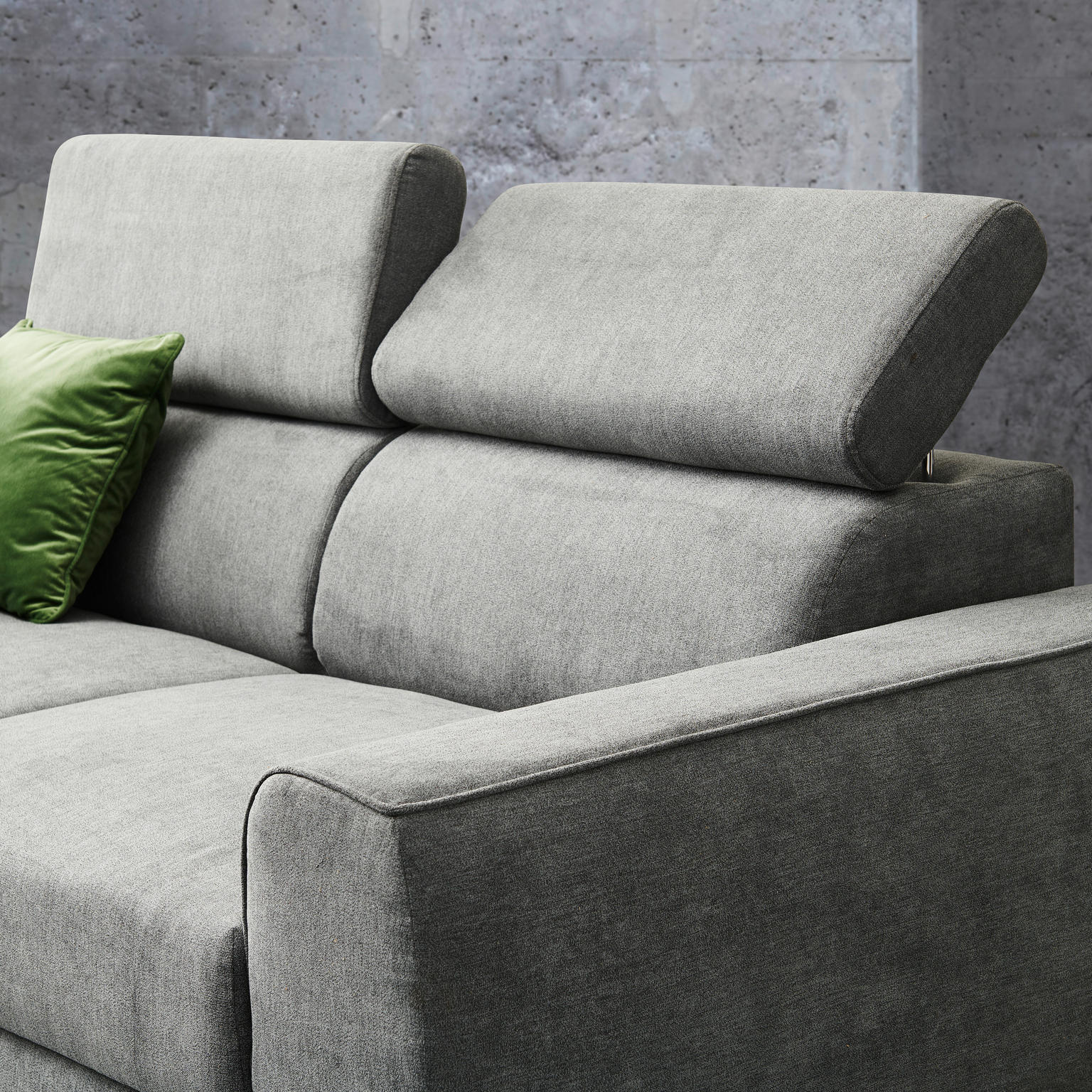 3-SITZER-SOFA Struktur Dunkelgrün - Einrichtungsbeispiel
