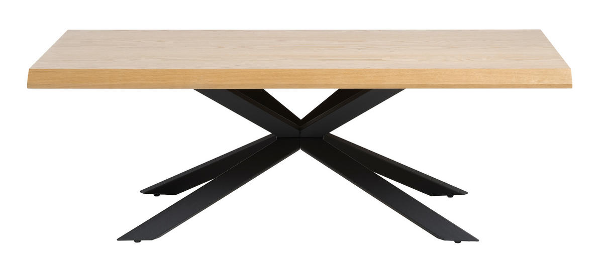 COUCHTISCH furniert 130/68/45 cm rechteckig Naturfarben, Eichefarben  - Eichefarben/Schwarz, ROMANTIK / LANDHAUS, Holzwerkstoff/Metall (130/68/45cm) - Landscape