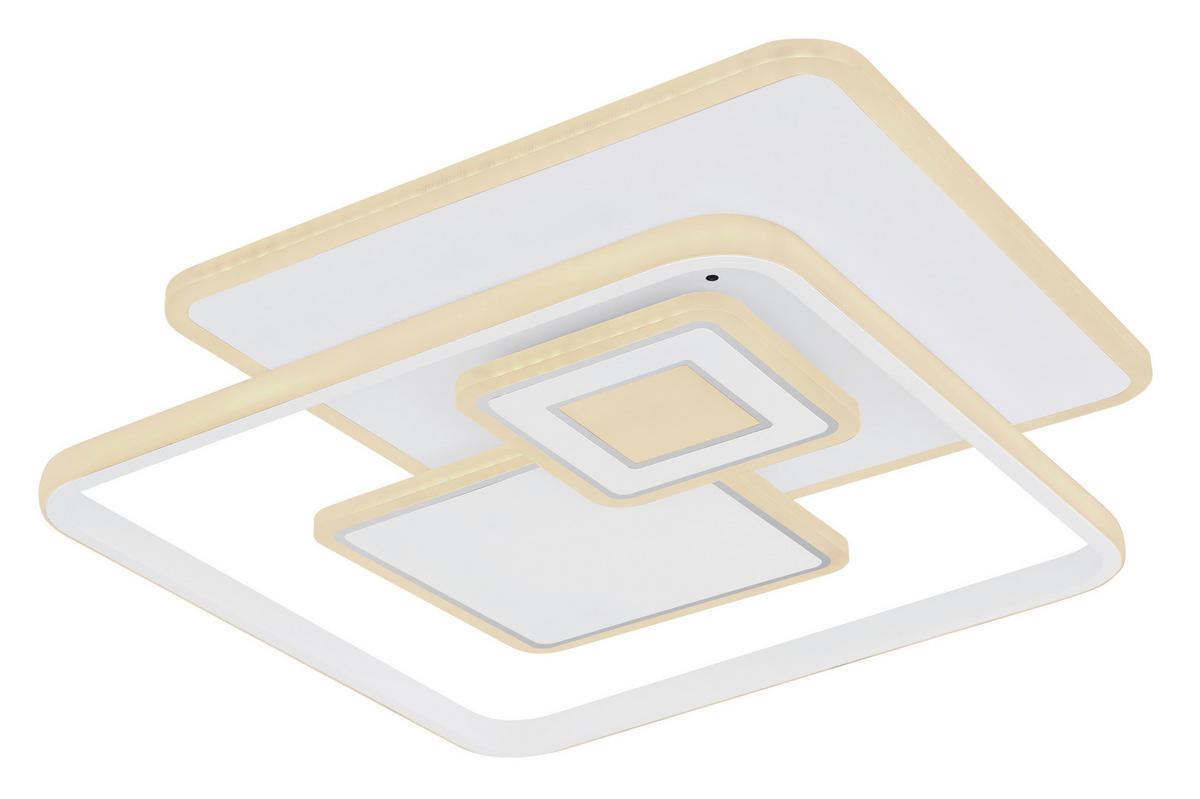 STROPNÍ LED SVÍTIDLO, 50,3/50,3/6 cm - bílá/opál, Konvenční, kov/plast (50,3/50,3/6cm) - Globo
