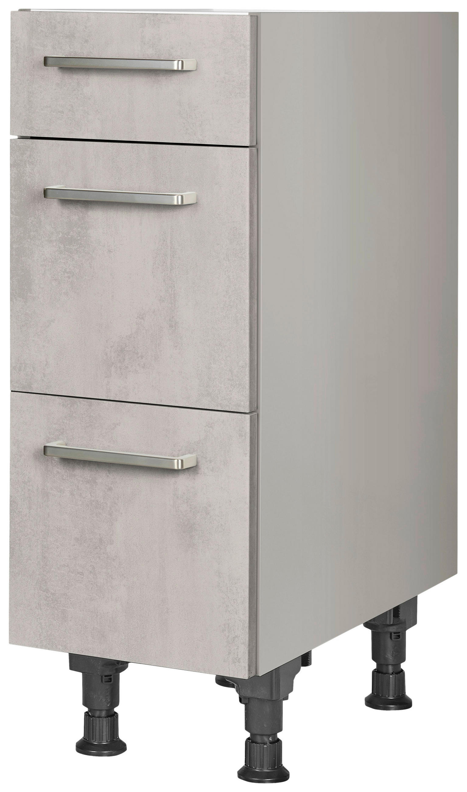 SCHUBKASTENUNTERSCHRANK 30/87/56 cm in Hellgrau - Edelstahlfarben/Hellgrau, MODERN, Holzwerkstoff/Metall (30/87/56cm) - Nobilia