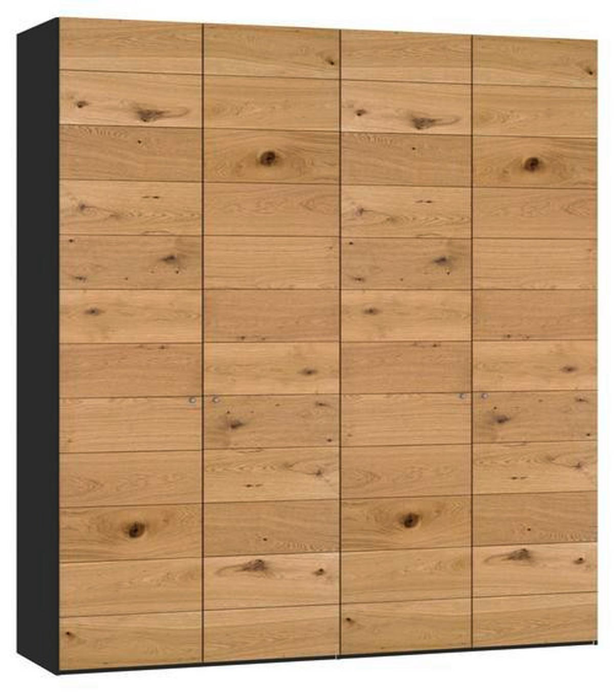 DREHTÜRENSCHRANK  in Wildeiche  - Wildeiche/Silberfarben, Design, Holz/Holzwerkstoff (203/220/59cm) - Jutzler