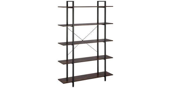 REGAL Naturfarben, Schwarz  - Schwarz/Naturfarben, Trend, Holzwerkstoff/Metall (120/180/32cm) - Carryhome