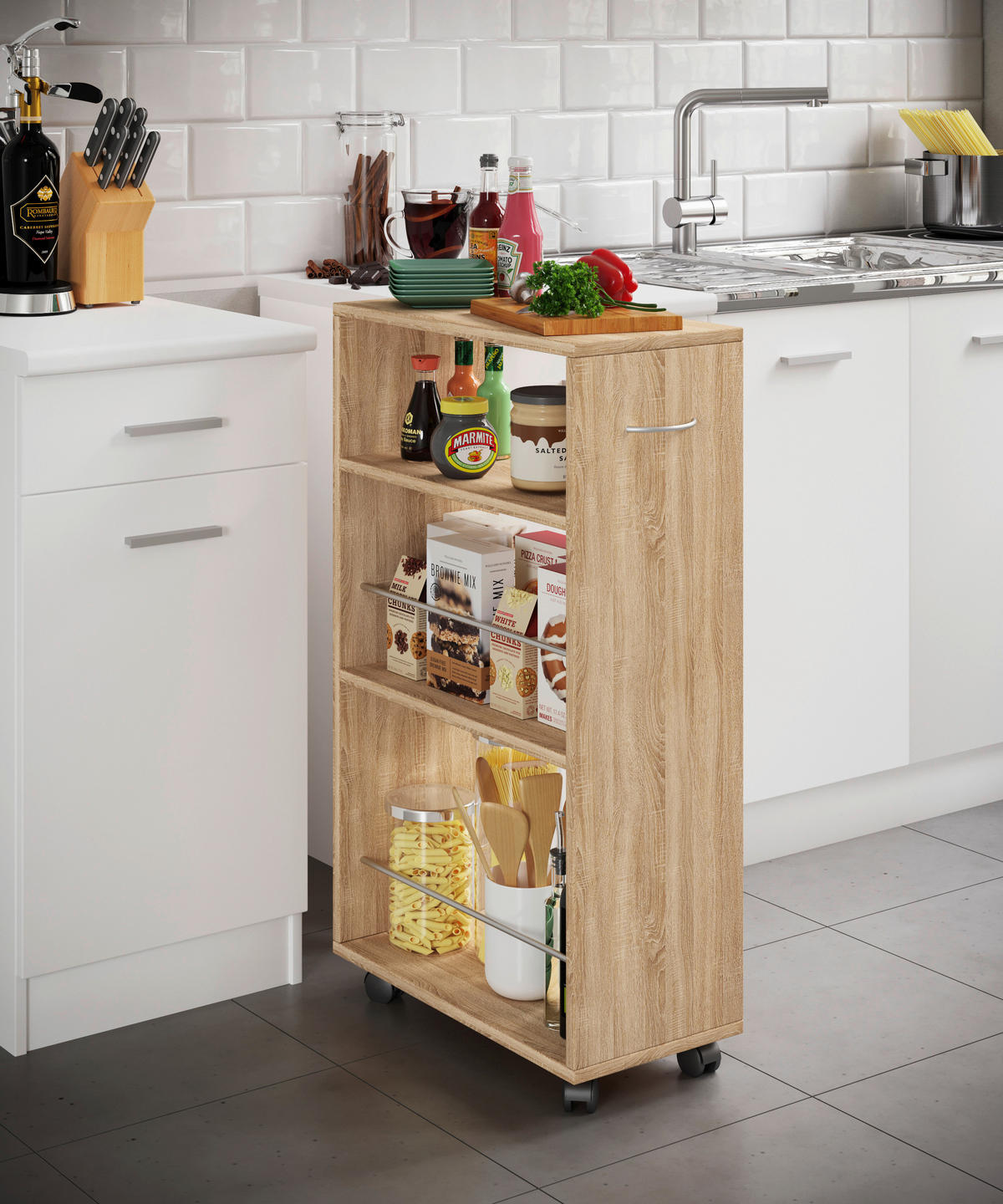 ALLZWECKWAGEN 25/50/85 cm  - Sonoma Eiche, Design, Holzwerkstoff/Kunststoff (25/50/85cm) - MID.YOU