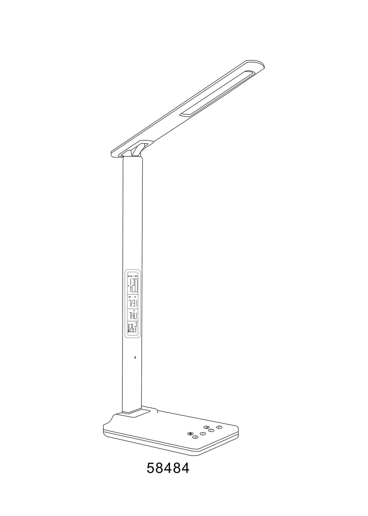LED-TISCHLEUCHTE 28,5/37,5 cm   - Schwarz, Design, Kunststoff/Textil (28,5/37,5cm) - Globo