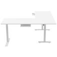 ECKSCHREIBTISCH höhenverstellbar  - Weiß, KONVENTIONELL, Holzwerkstoff/Kunststoff (160/160/72-117cm) - Carryhome