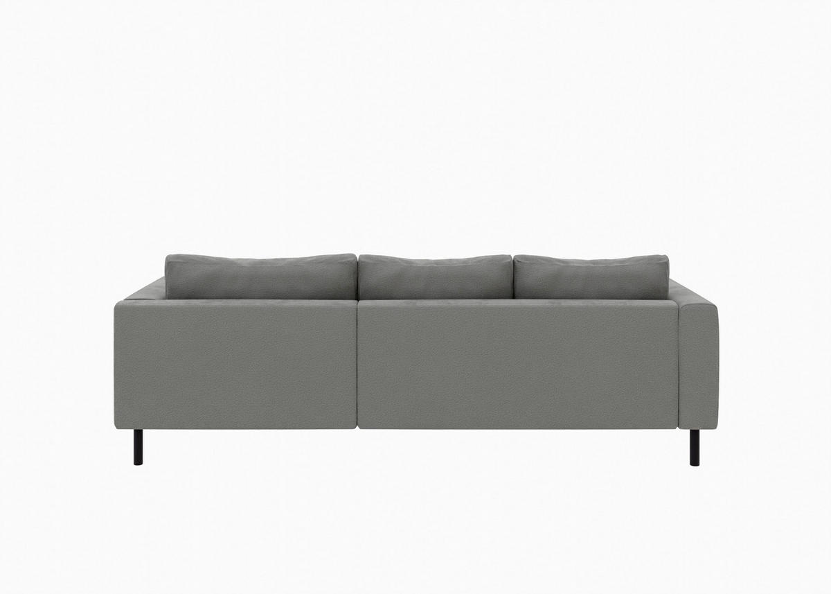 ECKSCHLAFSOFA  mit Rücken echt, Armteil links, Armteil rechts Struktur Anthrazit  - Anthrazit/Schwarz, MODERN, Textil/Metall (232/161cm) - Trendmanufaktur