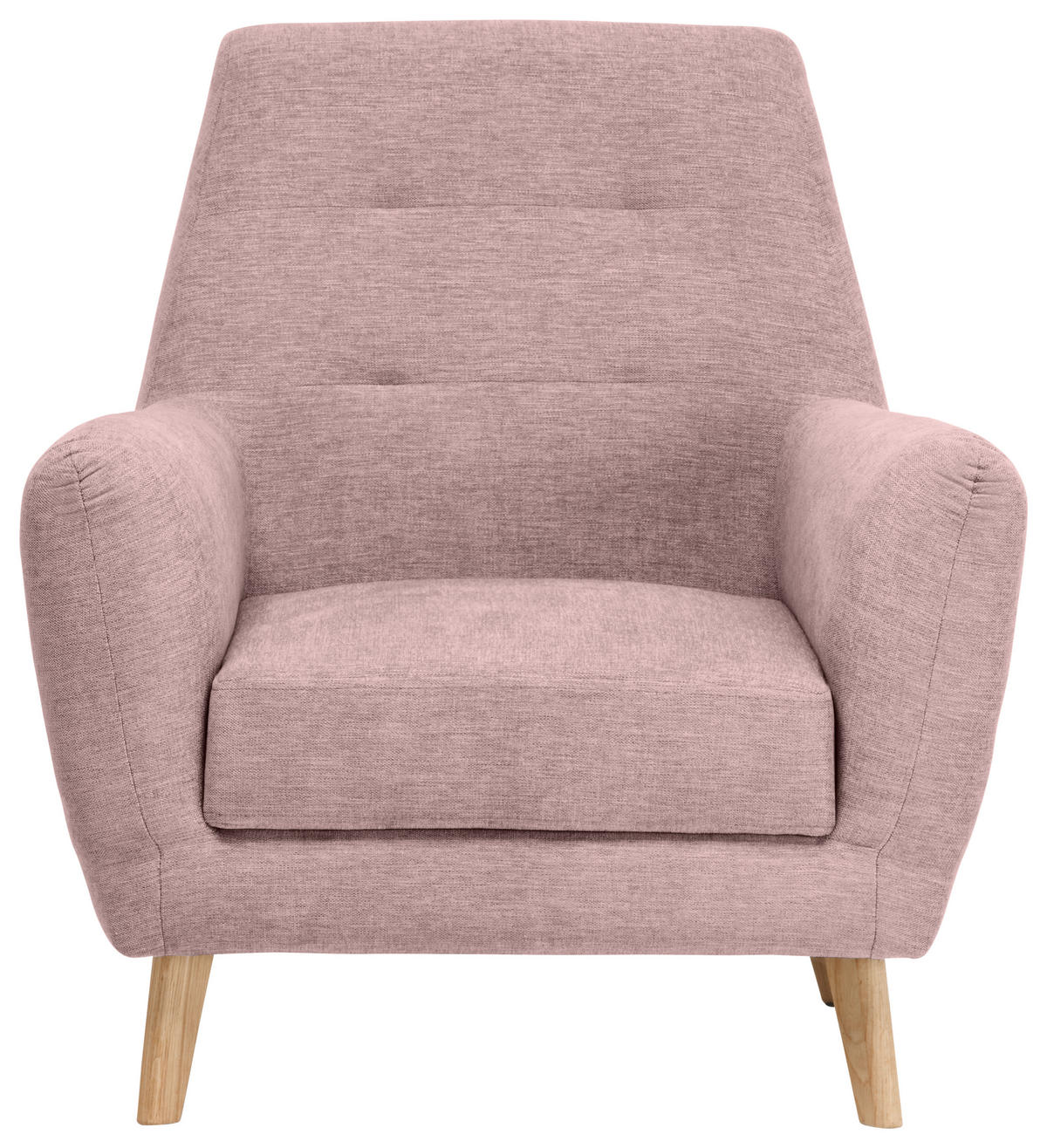 SESSEL in Webstoff Rosa  - Eichefarben/Rosa, Design, Holz/Textil (90/105/84cm) - Carryhome