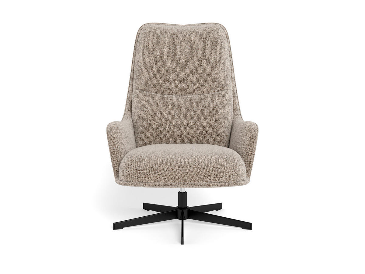 SESSEL in Bouclé Schwarz, Beige  - Beige/Schwarz, MODERN, Textil/Metall (72/93/84cm) - Livetastic