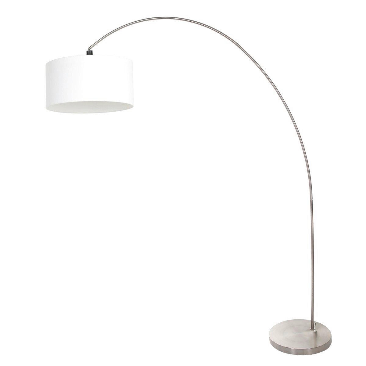 STEHLEUCHTE 40/185/172 cm  - Silberfarben/Weiß, Trend, Glas/Metall (40/185/172cm)