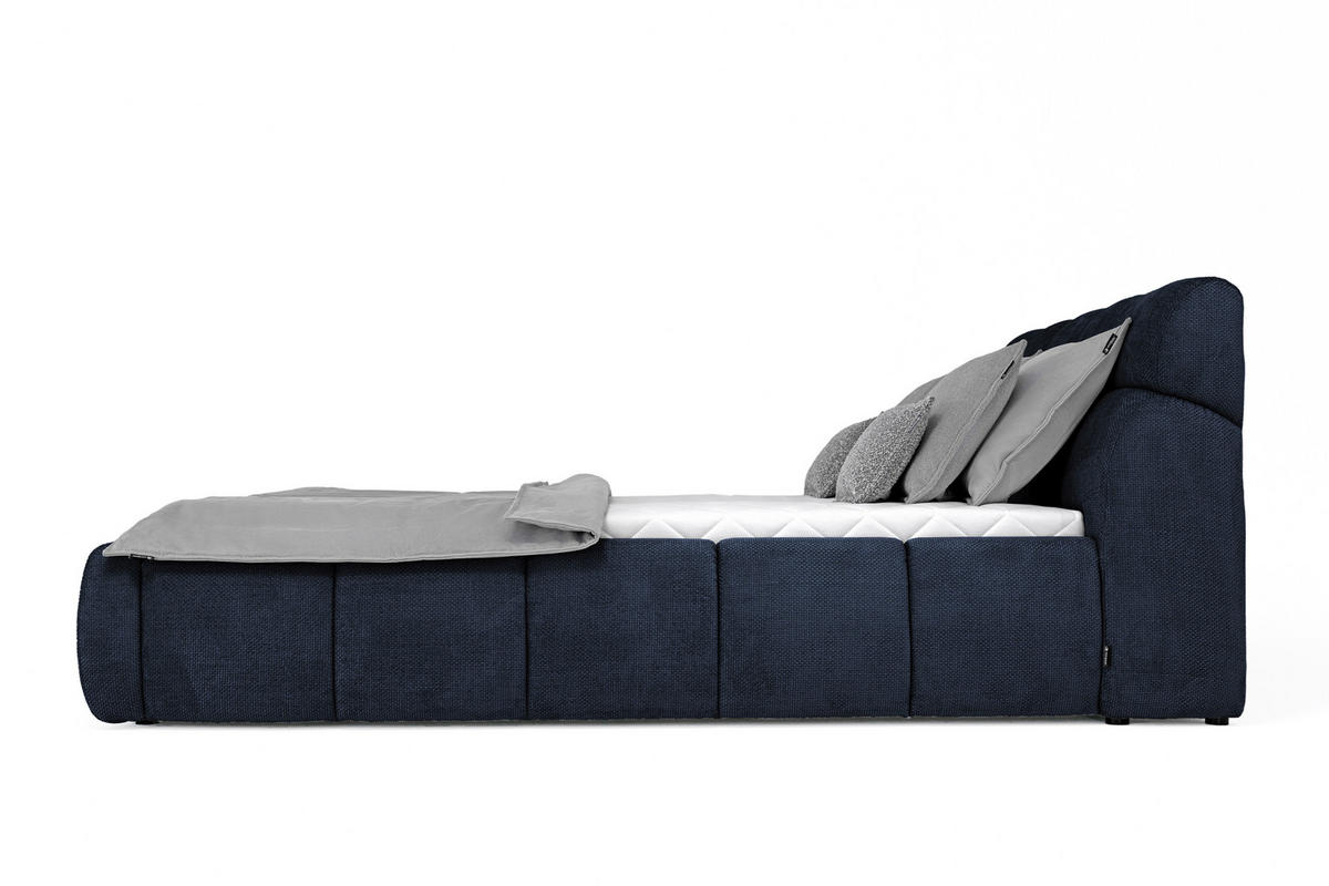 POLSTERBETT Lattenrost, Bettkasten 180/200 cm  in Dunkelblau  - Schwarz/Dunkelblau, Design, Holz/Kunststoff (180/200cm) - Esposa