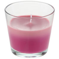 SVEČA V KOZARCU - temno roza/pink, Basics, umetna masa/steklo (9/8,2cm) - Ambia Home