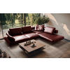 ECKSOFA Rot Echtleder  - Rot/Schwarz, Design, Leder/Metall (306/237cm) - Livetastic