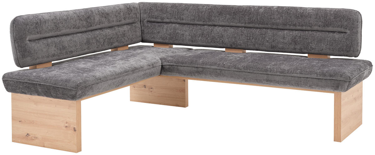 ECKBANK 170/212 cm Webstoff Anthrazit Eiche Sperrholz   - Eichefarben/Anthrazit, KONVENTIONELL, Holz/Textil (170/212cm) - James Wood