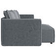 ECKSOFA Grau Cord Zierkissen, Rückenkissen, Schlaffunktion, Rücken echt  - Schwarz/Grau, MODERN, Kunststoff/Textil (350/168cm) - Xora