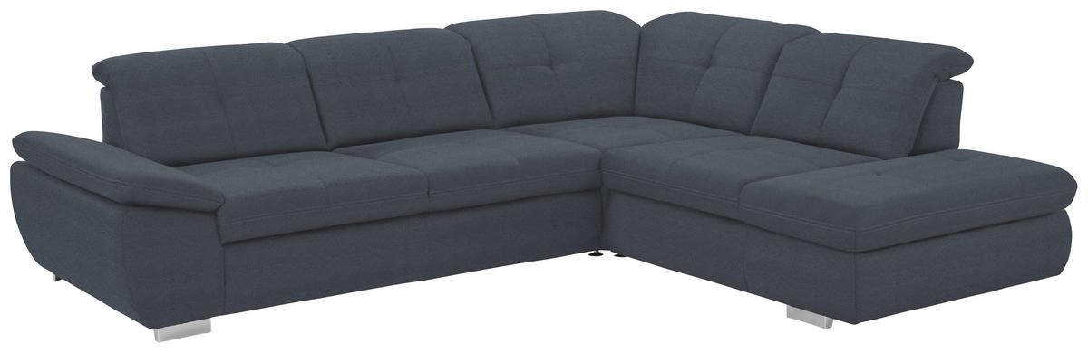 ECKSOFA in Mikrofaser Dunkelblau  - Dunkelblau, Design, Textil/Metall (318/260cm) - Beldomo Speed