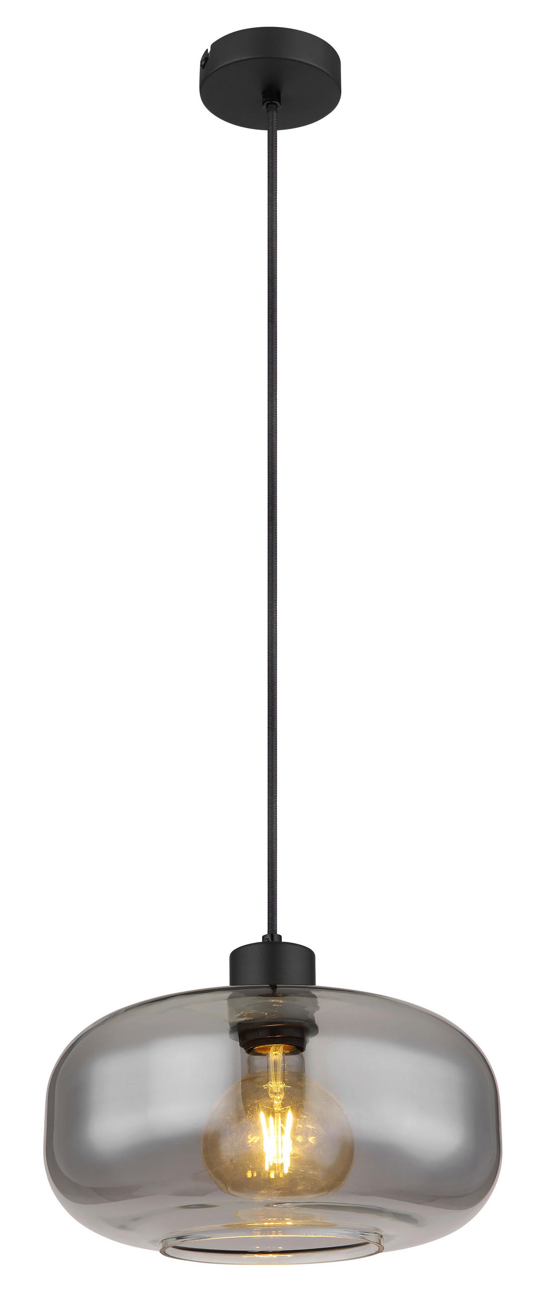 HÄNGELEUCHTE 28/120 cm    - Schwarz, Basics, Glas/Metall (28/120cm) - Globo