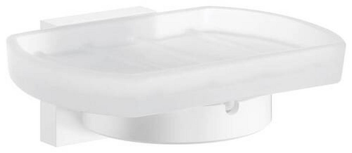 SEIFENSCHALE Metall, Glas  - Weiß, Basics, Glas/Metall (12/5,5/7,8cm) - Smedbo