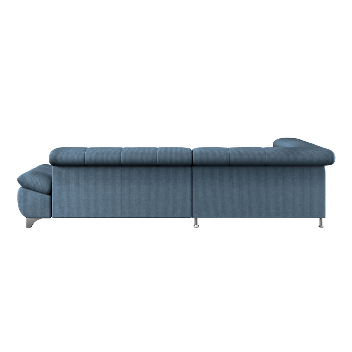 ECKSOFA Dunkelblau Chenille  - Chromfarben/Dunkelblau, KONVENTIONELL, Textil/Metall (234/312cm) - Livetastic