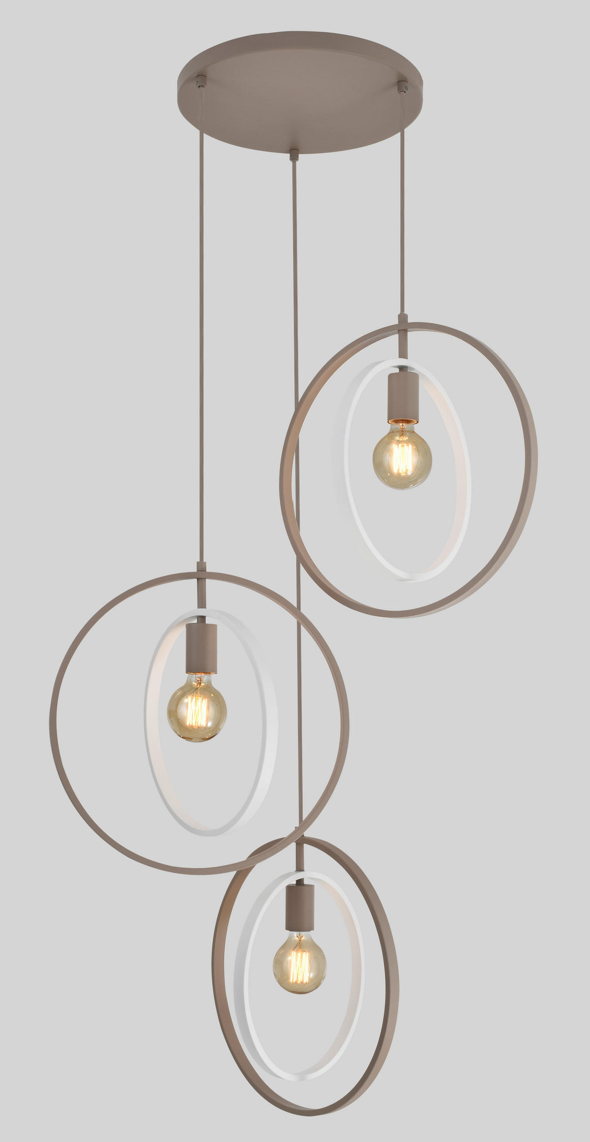 HÄNGELEUCHTE Montpellier 62/150/62 cm  - Sandfarben/Weiß, Design, Kunststoff/Metall (62/150/62cm)