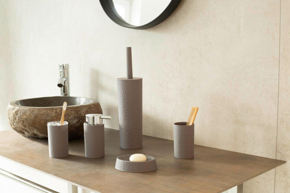 ZAHNPUTZBECHER Kunststoff  - Dunkelgrau, Basics, Kunststoff (7,1/11,5/7,1cm) - Sadena