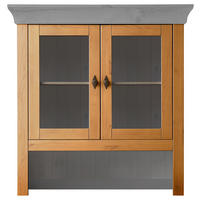 BUFFETAUFSATZ - Laugenfarbig/Grau, ROMANTIK / LANDHAUS, Glas/Holz (108/112/32cm) - Boxxx