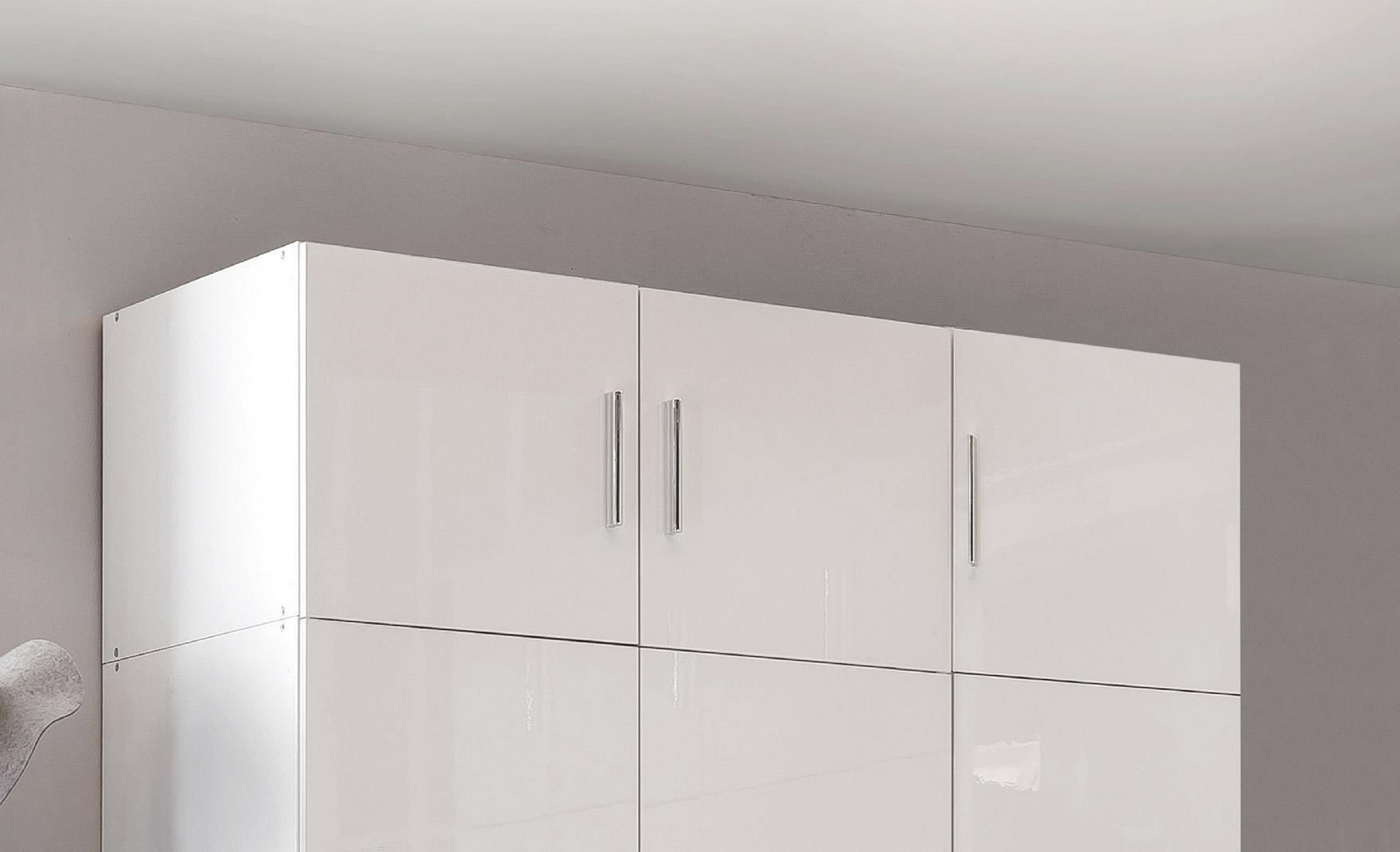 AUFSATZSCHRANK Weiß - Chromfarben/Weiß, KONVENTIONELL, Kunststoff (120/40/54cm) - Xora