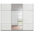 SCHWEBETÜRENSCHRANK 301/223/68 cm 3-türig Schwarz, Weiß  - Chromfarben/Schwarz, KONVENTIONELL, Glas/Holzwerkstoff (301/223/68cm) - Novel