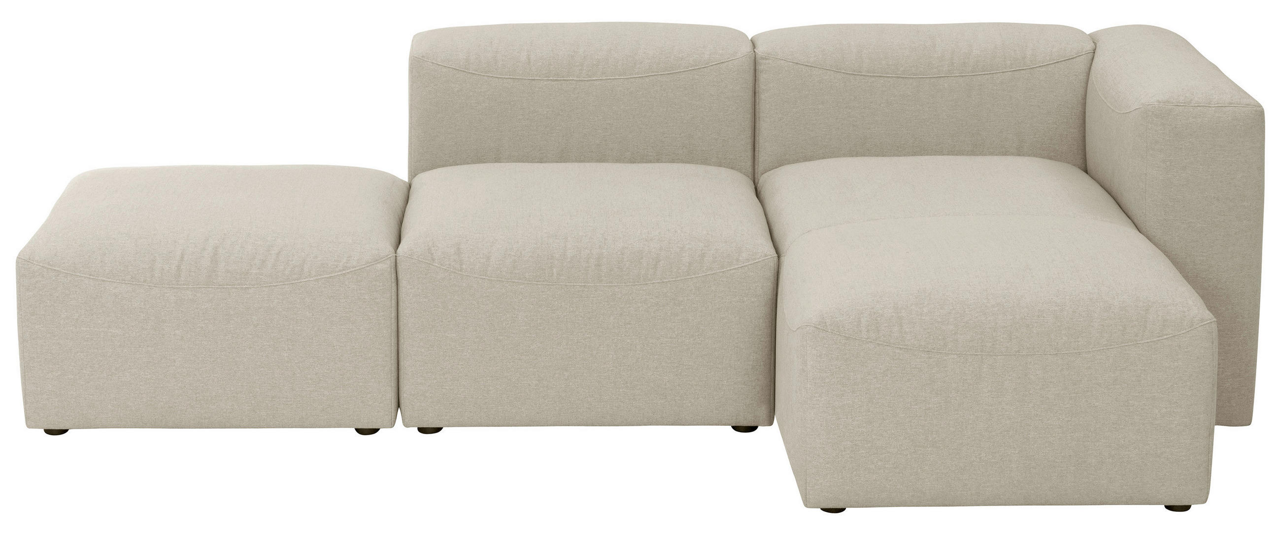 ECKSOFA LENA Creme Flachgewebe  - Creme, Design, Kunststoff/Textil (250/73/160cm) - Max Winzer