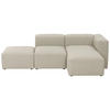 ECKSOFA LENA in Flachgewebe Creme   - Creme, Design, Kunststoff/Textil (250/73/160cm) - Max Winzer