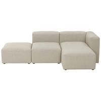 ECKSOFA LENA Creme Flachgewebe  - Creme, Design, Kunststoff/Textil (250/73/160cm) - Max Winzer