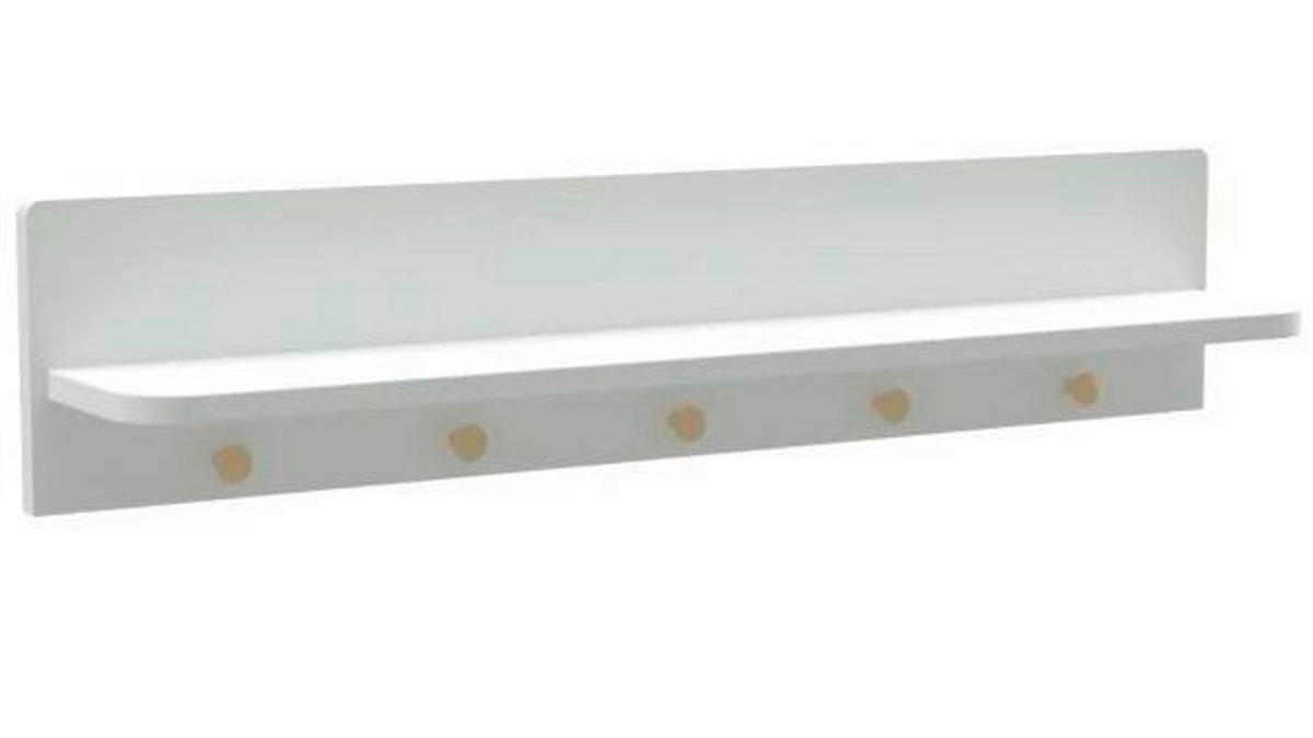 WANDBOARD in 88/19/16 cm Naturfarben, Weiß Hochglanz  - Weiß Hochglanz/Naturfarben, Basics, Holz/Holzwerkstoff (88/19/16cm)