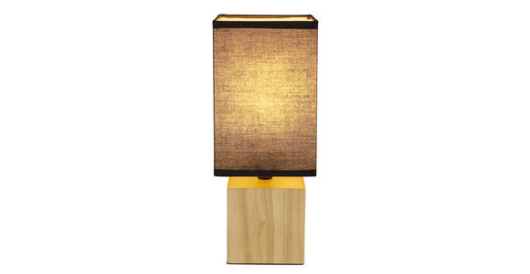 TISCHLEUCHTE 12/12/30 cm - Schwarz/Naturfarben, Design, Holz/Kunststoff (12/12/30cm) - Novel