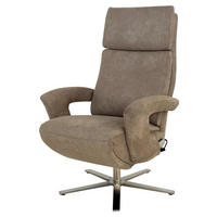 RELAXSESSEL Mikrofaser    - Edelstahlfarben/Beige, Design, Textil/Metall (80/122/90cm) - Cantus