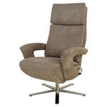 RELAXSESSEL Mikrofaser    - Edelstahlfarben/Beige, Design, Textil/Metall (80/122/90cm) - Cantus