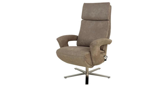 RELAXSESSEL Mikrofaser    - Edelstahlfarben/Beige, Design, Textil/Metall (80/122/90cm) - Cantus