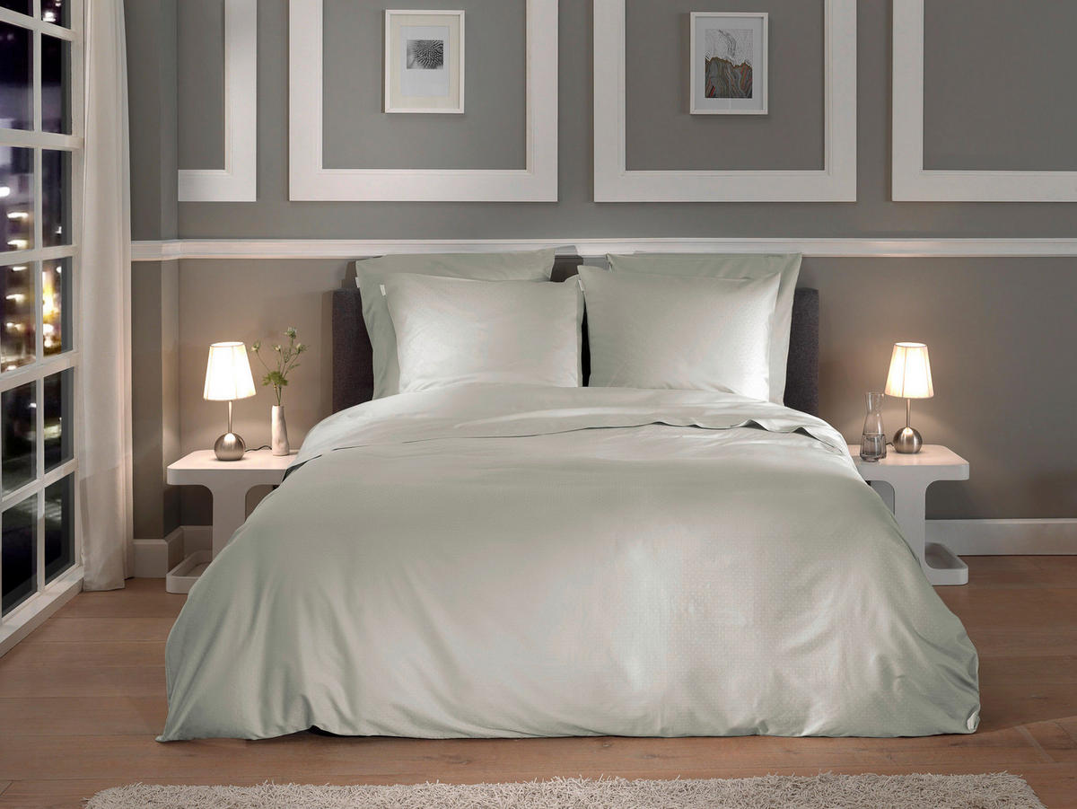 BETTWÄSCHE Punto Makosatin 155/220 cm  - Hellgrau, Basics, Textil (155/220cm)
