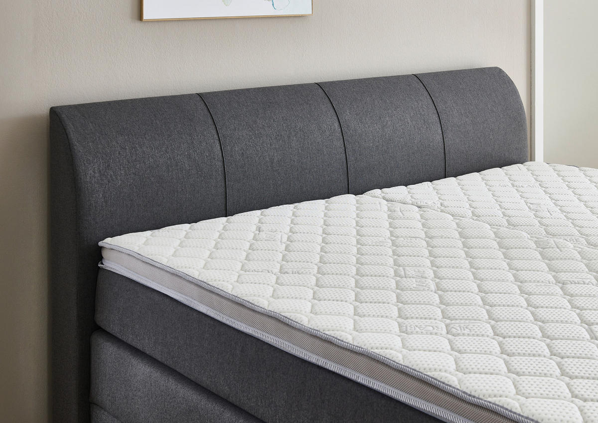 BOXSPRINGBETT 180/200 cm  Anthrazit  - Anthrazit, Konventionell, Textil (180/200cm) - Carryhome