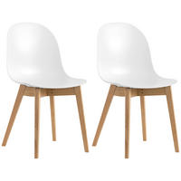 GARTENSTUHL-SET Eiche Weiß, Eichefarben  - Eichefarben/Weiß, LIFESTYLE, Holz/Kunststoff (50/50/50cm) - Connubia 