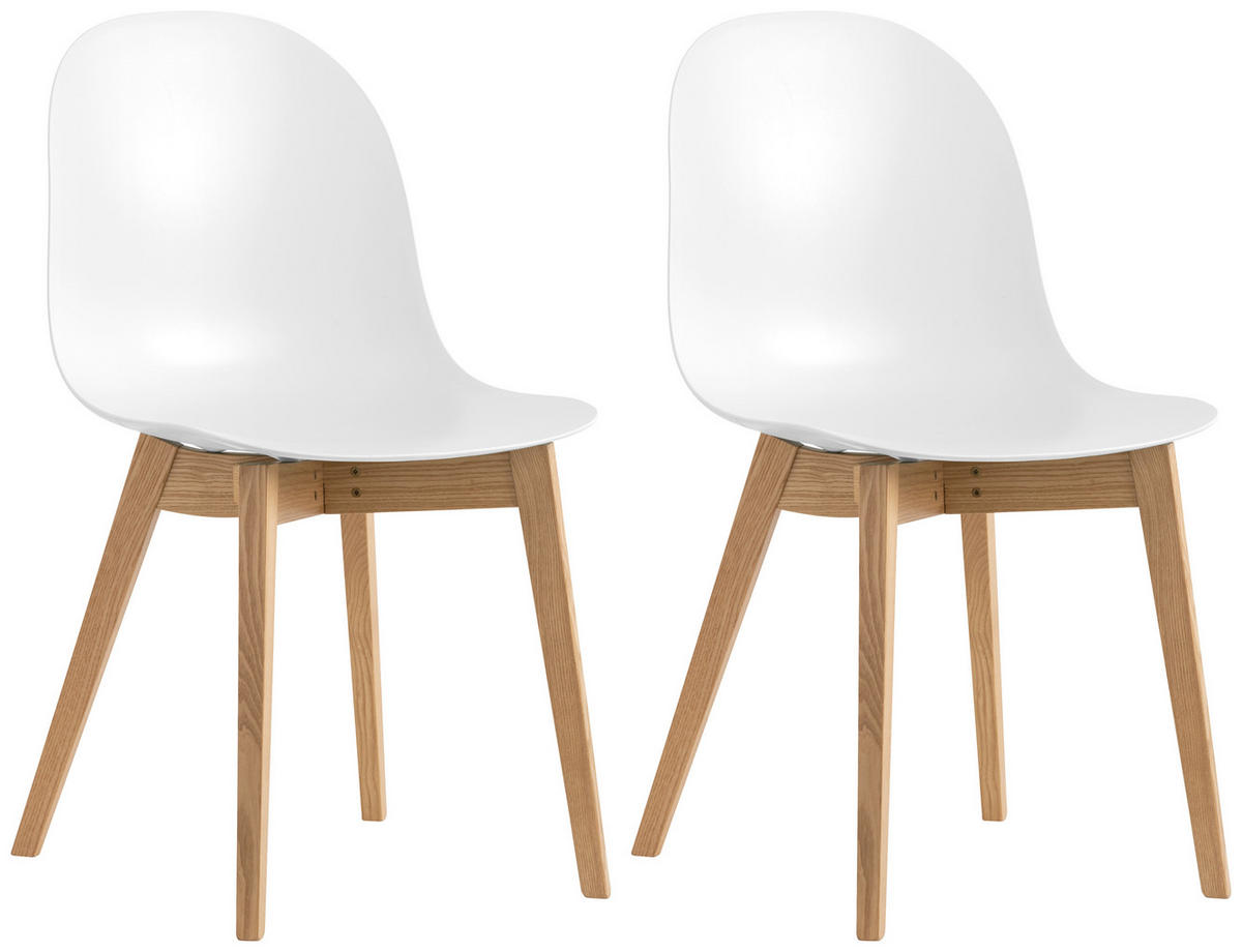 GARTENSTUHL-SET Eiche Weiß, Eichefarben  - Eichefarben/Weiß, LIFESTYLE, Holz/Kunststoff (50/50/50cm) - Connubia 