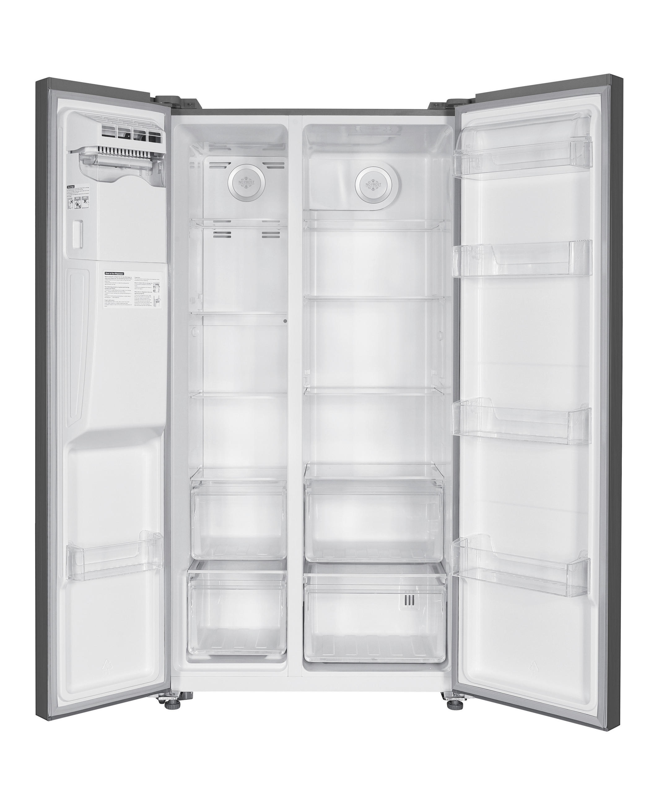 SIDE-BY-SIDE 90/177/66 cm NABO SBS 5130  - Edelstahlfarben, Basics, Glas/Kunststoff (90/177/66cm) - Nabo