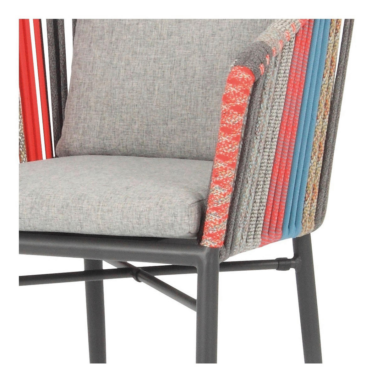 GARTENSTUHL Aluminium Anthrazit, Grau, Multicolor  - Anthrazit/Multicolor, MODERN, Textil/Metall (61/82/63cm) - Acamp