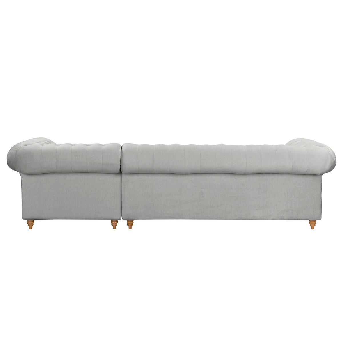 ECKSOFA Mikrofaser Hellgrau  - Hellgrau/Braun, Design, Holz/Textil (284/182cm) - P & B