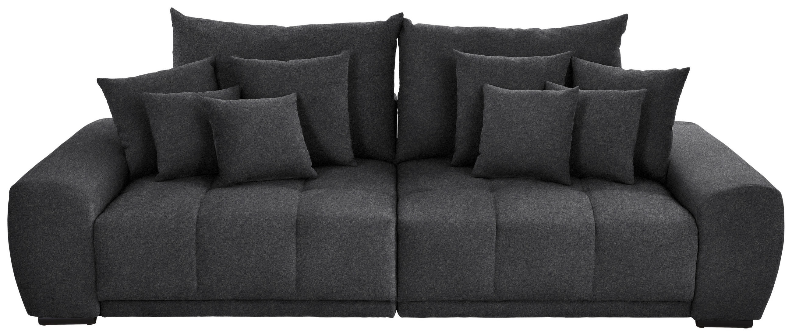BIGSOFA Samt Grau  - Schwarz/Grau, KONVENTIONELL, Holz/Textil (280/67/120cm) - Carryhome