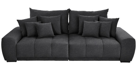 BIGSOFA in Samt Grau - Schwarz/Grau, KONVENTIONELL, Holz/Textil (280/67/120cm) - Carryhome